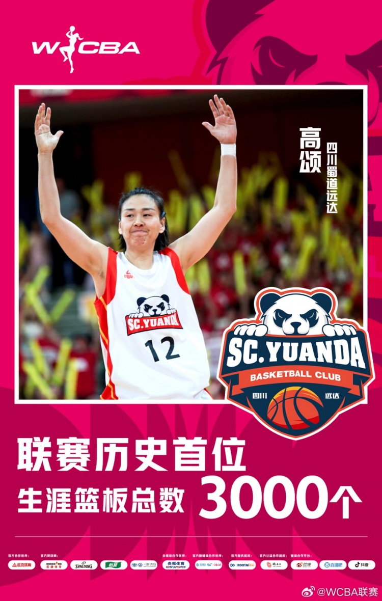十八載鑄就傳奇！WCBA官方：高頌榮膺聯(lián)賽歷史首位籃板達(dá)3000球員